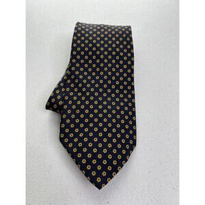 Angelo Bosani Blue, Yellow Floral Pattern 100% Silk Made in Italy Tie NWOT